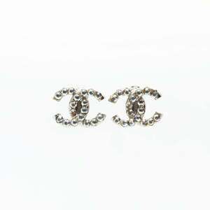 CHANEL Silver Logo Earrings